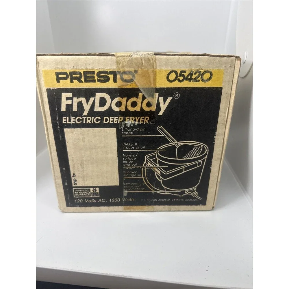 NEW VINTAGE PRESTO ELECTRIC DEEP FRYER 05420 FOUR CUP AUTO TEMP NON STICK
